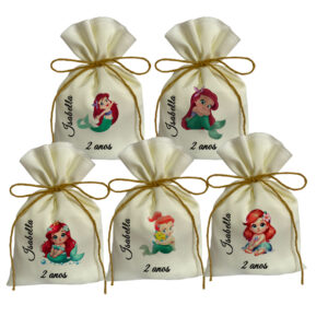 Saquinho personalizado tema Ariel Baby