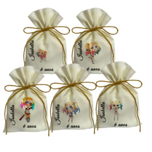 Saquinho personalizado tema Arlequina