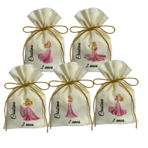 Saquinho personalizado tema Aurora Bela Adormecida Princesa