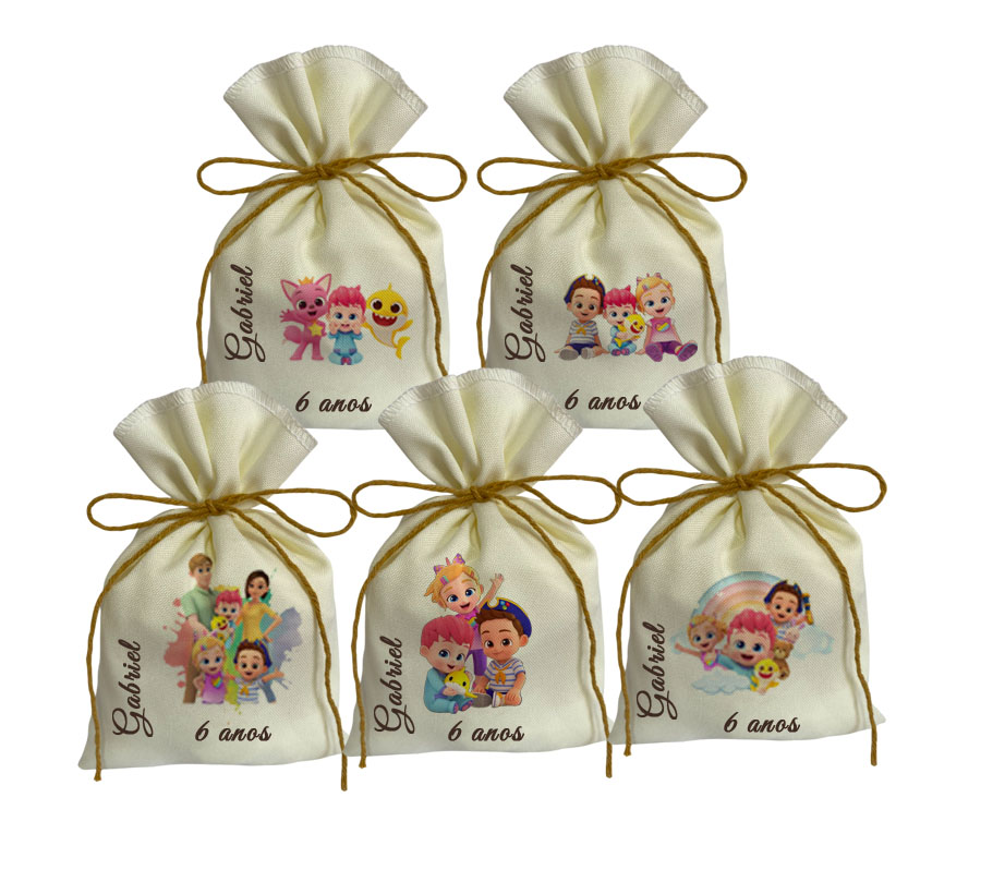 Kit 20 Saquinhos Personalizados Tema Bebefinn Lembrancinhas Festa