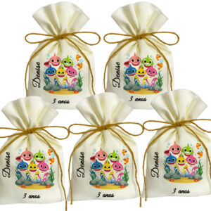Saquinho personalizado tema baby shark